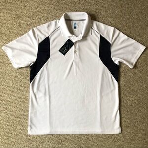 Men's PGA Tour White and Black Airflux Polo Shirt